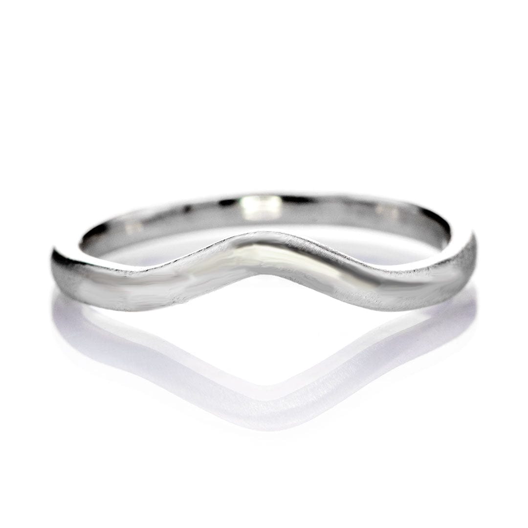 Fitted Contoured Wedding Shadow Band For Hannah Engagement Ring Ring by Nodeform