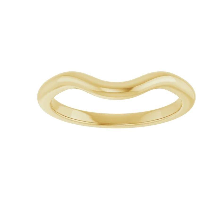 Fitted Contoured Wedding Shadow Band For Hannah Engagement Ring 14k Yellow Gold Ring by Nodeform