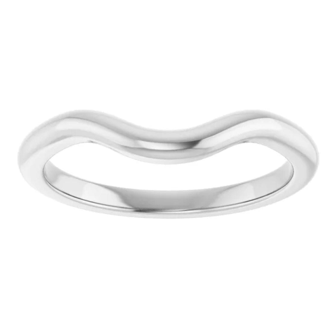 Fitted Contoured Wedding Shadow Band For Hannah Engagement Ring 14k White Gold Ring by Nodeform