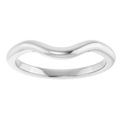 Fitted Contoured Wedding Shadow Band For Hannah Engagement Ring 14k White Gold Ring by Nodeform