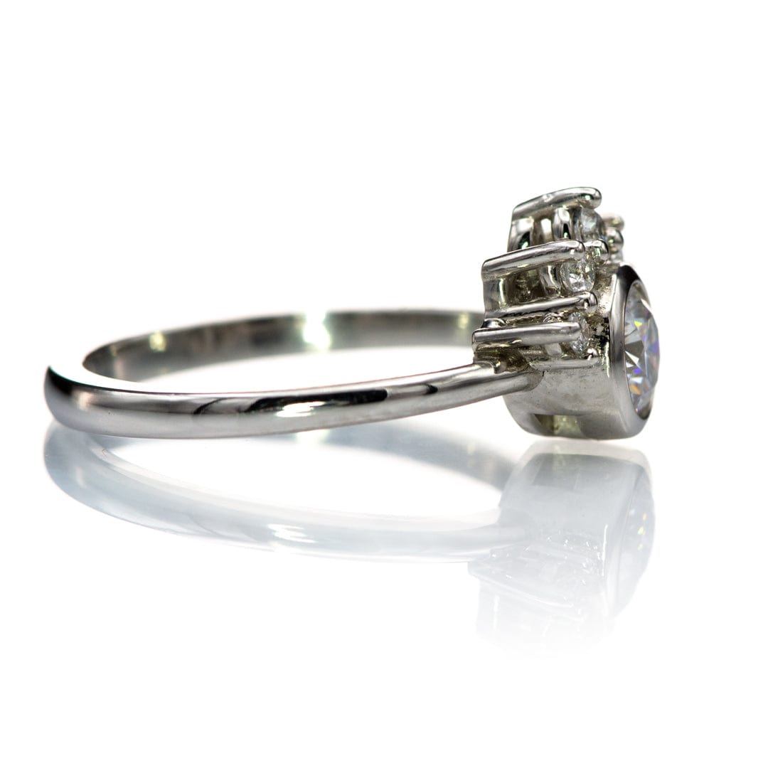 Juno - Bezel Set Round Lab Grown Diamond Engagement Ring with Half Halo Ring by Nodeform