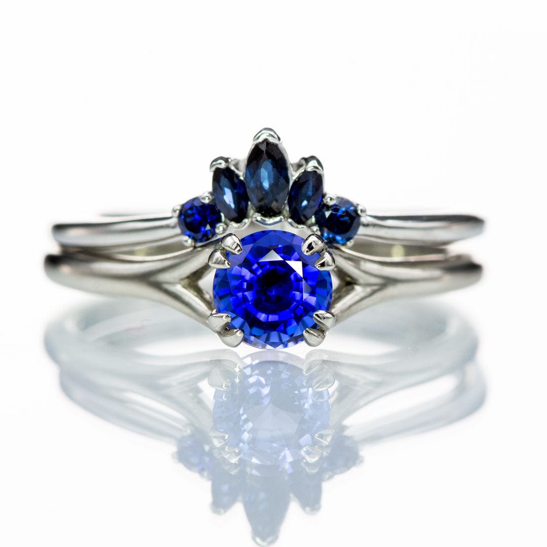 Blue Sapphire Double Prong Solitaire Engagement Ring Ring by Nodeform