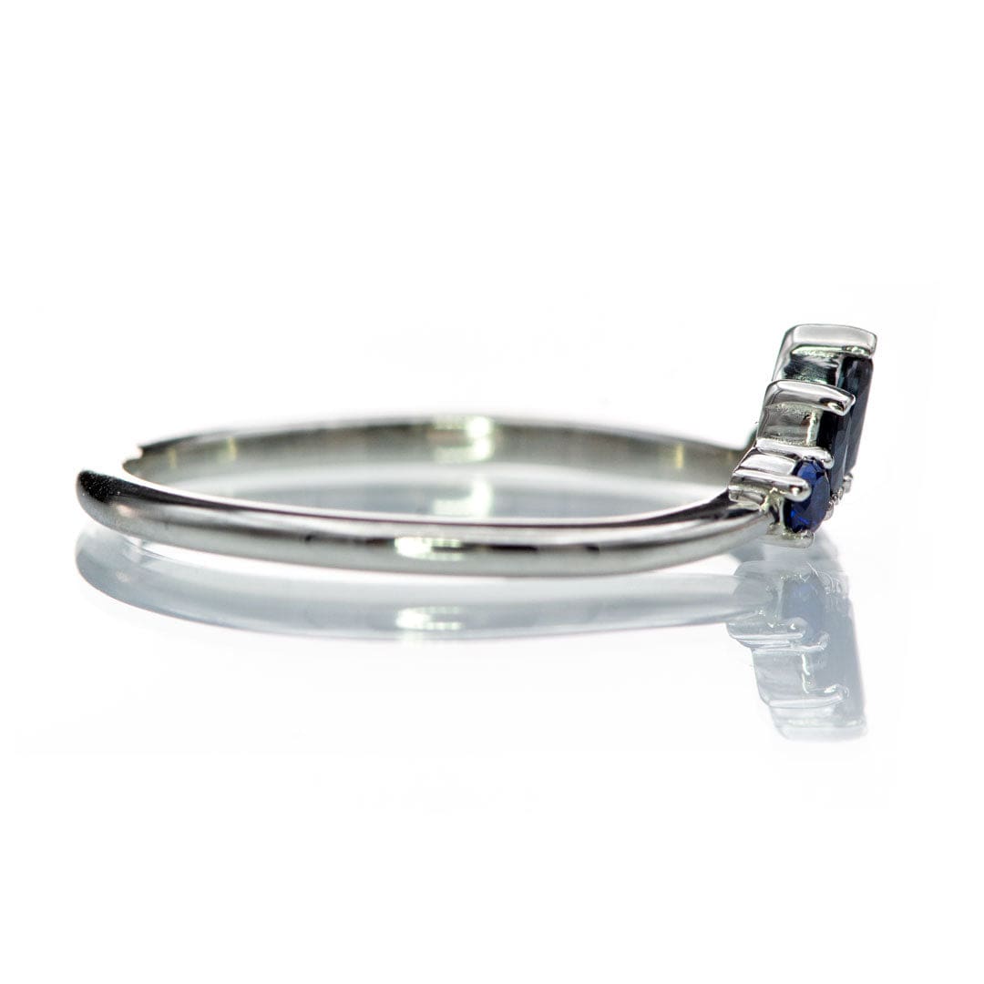 Macie Band- Marquise Diamond, Moissanite or White Sapphire Curved Contoured Stacking Wedding Ring Ring by Nodeform