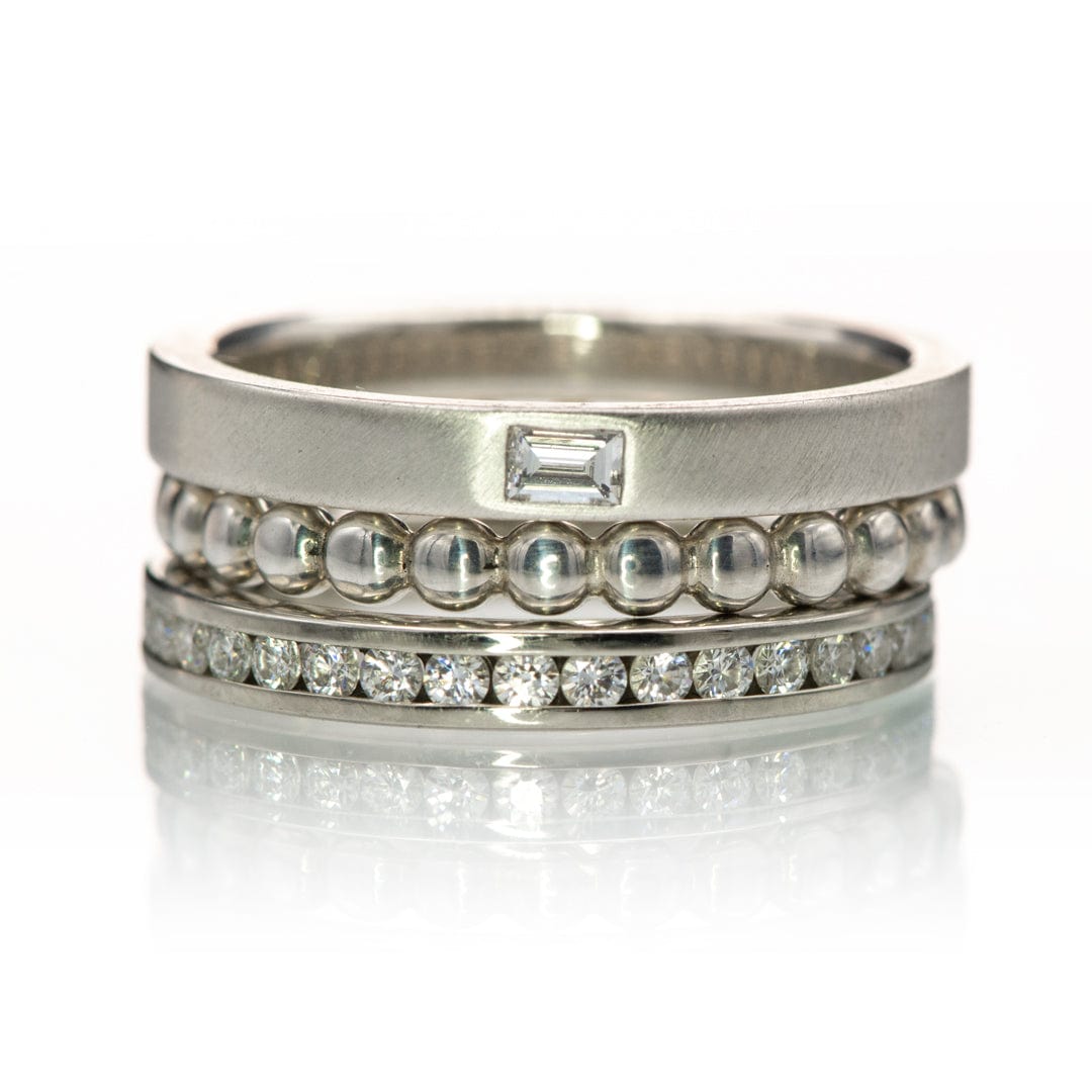 Beaded Eternity Ring Stacking Wedding Band Ring by Nodeform