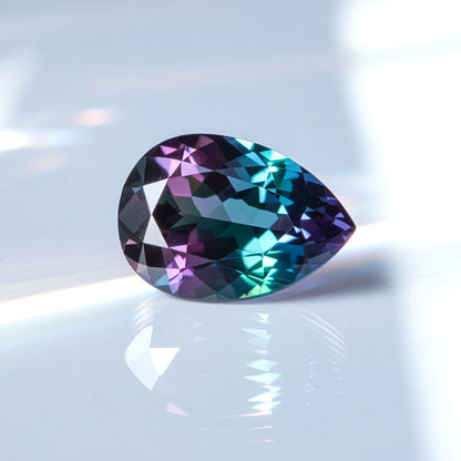 Pear Cut Lab Created Alexandrite Gemstone