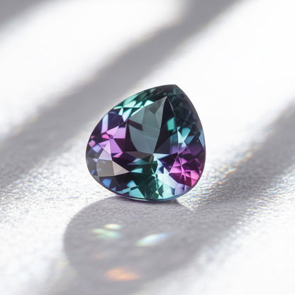 Pear Cut Lab Created Alexandrite Gemstone