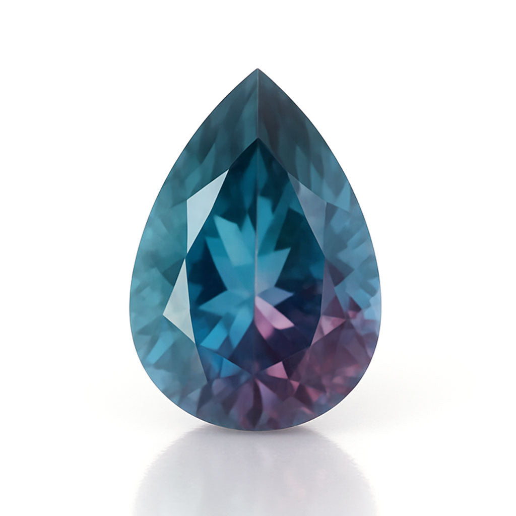 Pear Cut Lab Created Alexandrite Gemstone