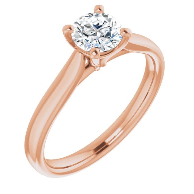 Amelia Ring- White Sapphire Prong Set Cathedral Style Solitaire Engagement Ring 5.5 mm/ 0.8ct White Sapphire (No Lab Report) / 14k Rose Gold Ring by Nodeform
