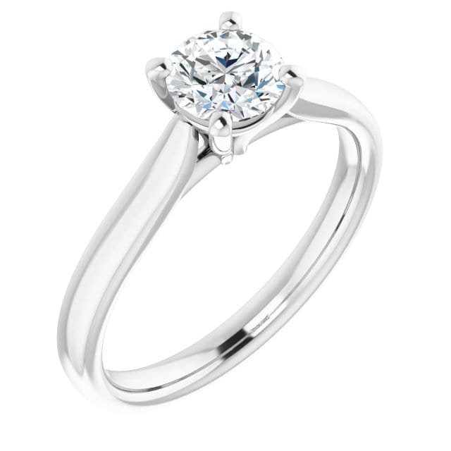 Amelia Ring- White Sapphire Prong Set Cathedral Style Solitaire Engagement Ring Ring by Nodeform