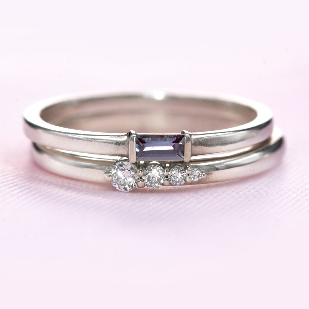 Gabrielle Band - Gradient Diamonds Stacking Wedding Anniversary Ring Ring Ready To Ship by Nodeform