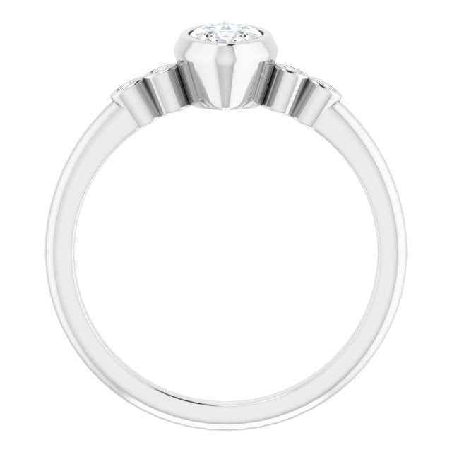 Brooklynn - Bezel Set Marquise Diamond Accented Engagement Ring Ring by Nodeform