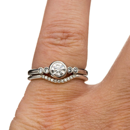 Round Diamond Brooklynn Bezel Set Accented Engagement Ring Ring by Nodeform