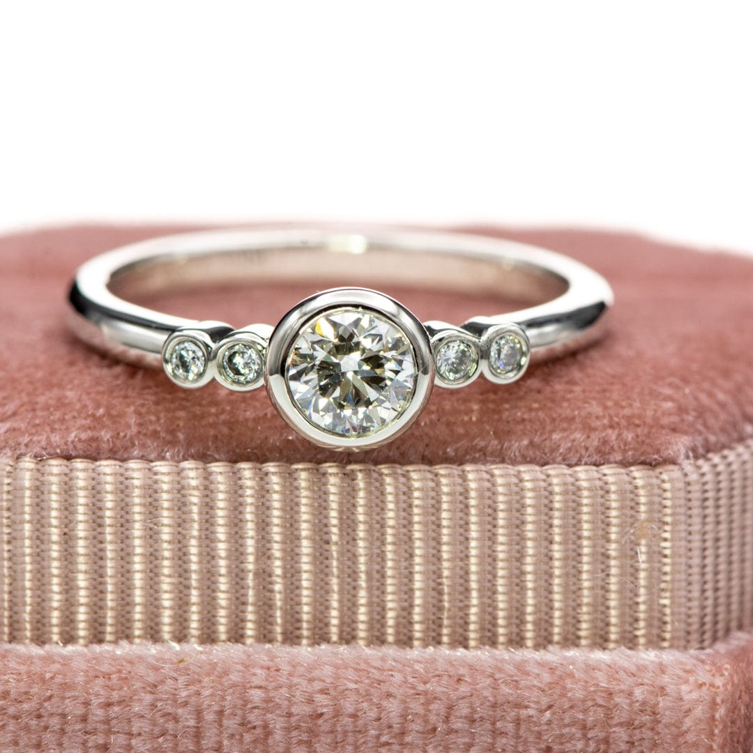 Round Diamond Brooklynn Bezel Set Accented Engagement Ring Ring by Nodeform