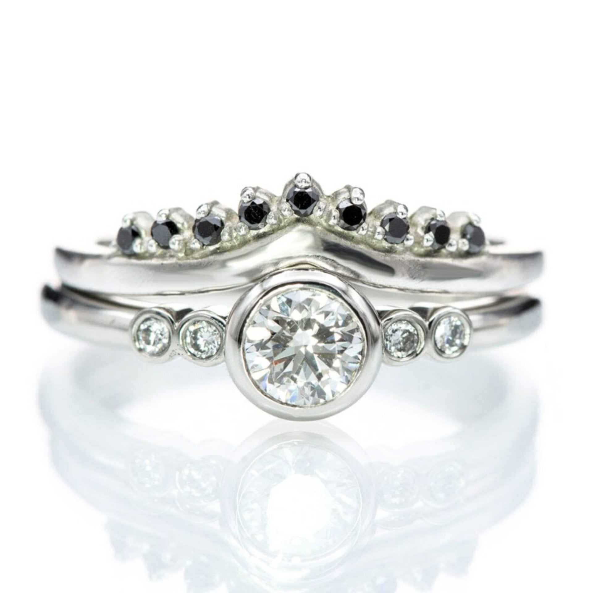 Round Diamond Brooklynn Bezel Set Accented Engagement Ring Ring by Nodeform