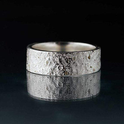 7mm Concrete Texture Sterling Silver Wedding Band, Ready to Ship size 8.5 to 9.5 Ring by Nodeform