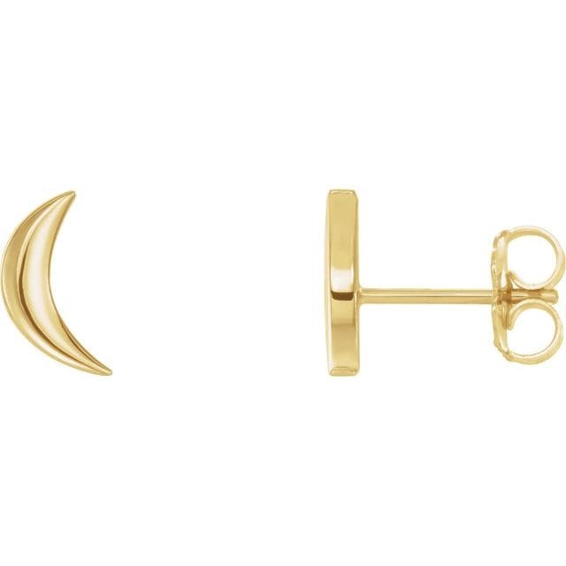 Crescent Moon Stud Earrings Earrings by Nodeform