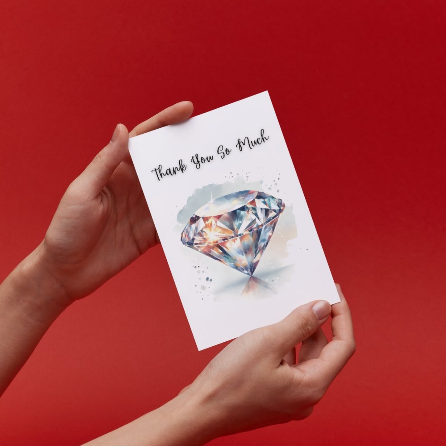 Diamond Thank You Folded Greeting Cards - 10 Pack