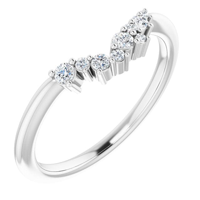 Lydia Band- Prong Set Accented Cluster Curved Wedding Ring Ring by Nodeform