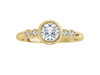 Round Diamond Brooklynn Bezel Set Accented Engagement Ring