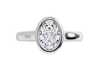 Oval Moissanite Olivia Ring Bezel Solitaire Engagement Ring