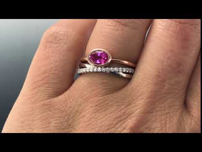 Criss Cross Band - Contoured Wedding Ring with Diamonds, Moissanites, Rubies or Sapphires