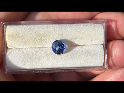 7mm/1.85ct Round Cut Lab Created Blue Sapphire Chatham Gemstone