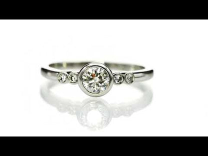 Round Diamond Brooklynn Bezel Set Accented Engagement Ring