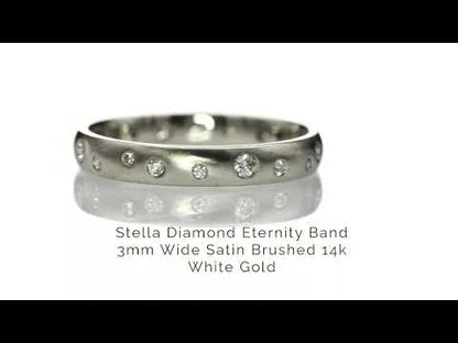 Stella Band - Random Scattered Diamond Narrow Domed Eternity Wedding Band