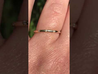 Estrella Band - Narrow Star Set Diamond Eternity Stacking Wedding or Anniversary Ring