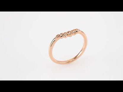 Petal Band - Floral Inspired Contoured Diamond Stacking Wedding Ring