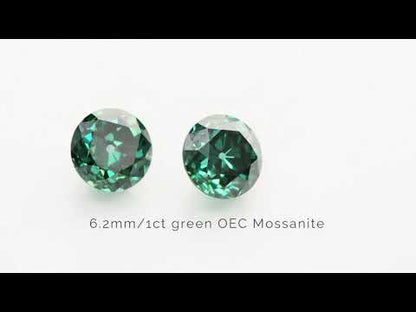 Round 6.2mm/1ct Green OEC Moissanite Stone