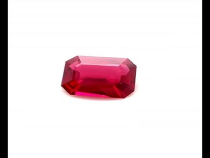 Emerald Step Cut Lab Created Loose Ruby Gemstone