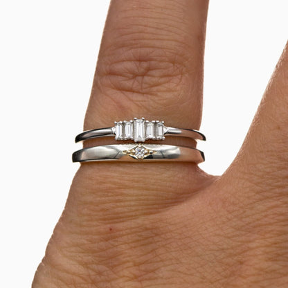 Beatrix Band- Accented Bead Set Diamond Sterling Silver Stacking Ring Ring by Nodeform
