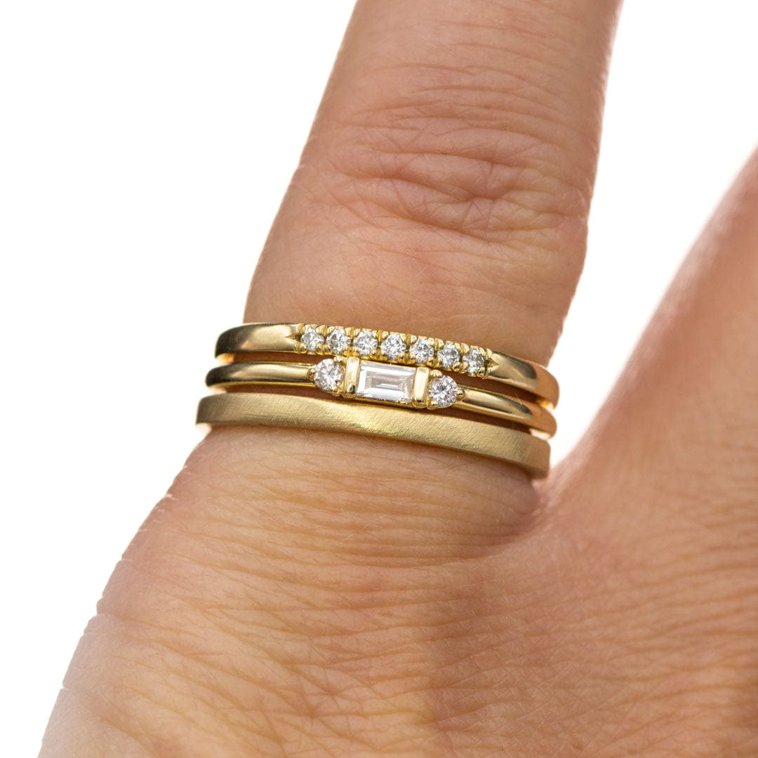 Accented Baguette Diamond Stacking Promise or Anniversary Ring Ring by Nodeform