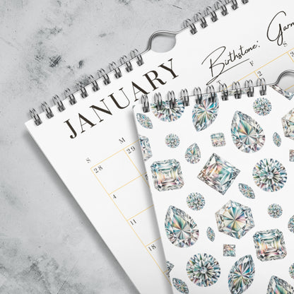 Birthstone Wall Calendar & Planner (2026)
