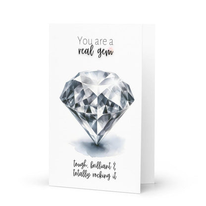 "You are a Gem Card" Watercolor Precious Diamond Printed Card Cards by Nodeform