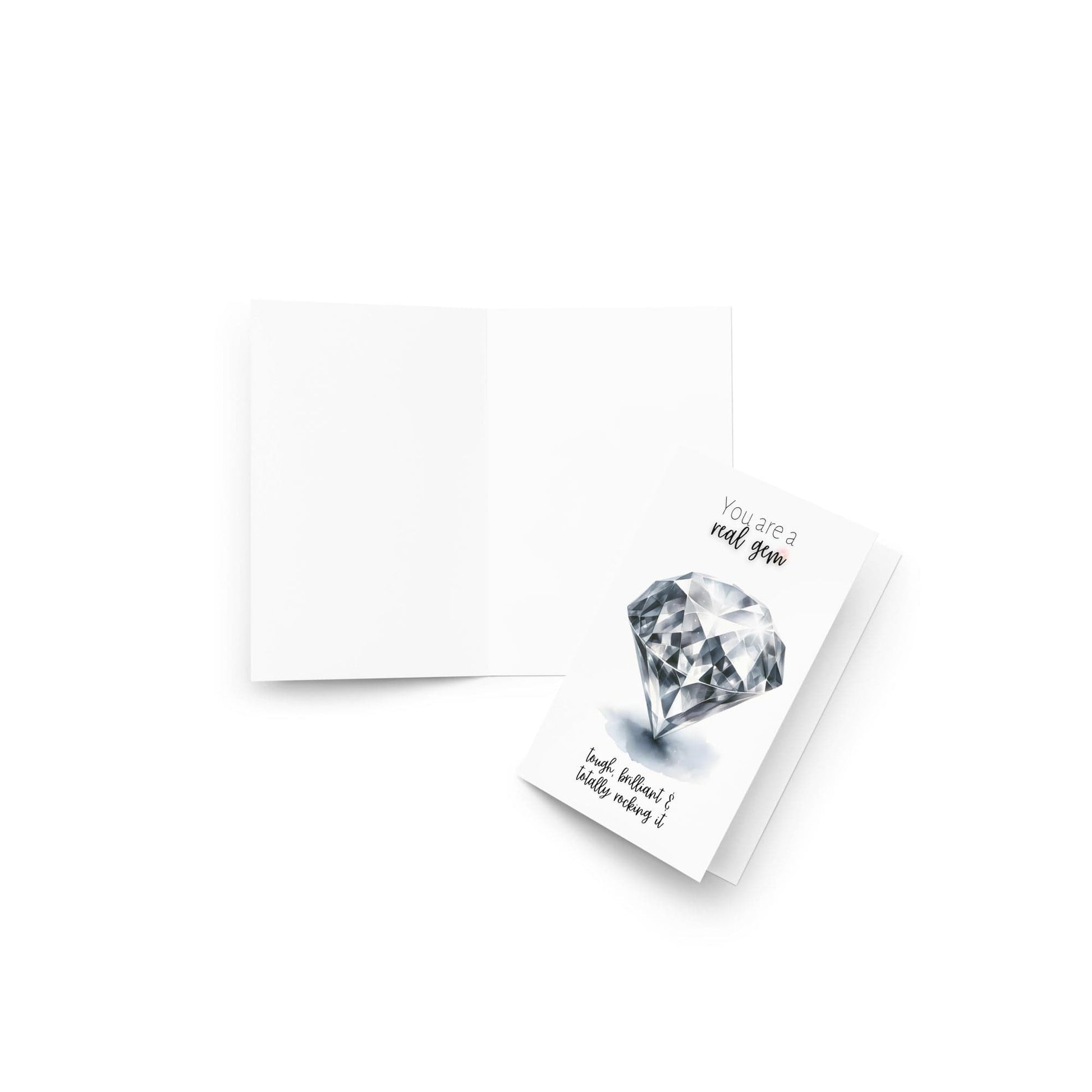 "You are a Gem Card" Watercolor Precious Diamond Printed Card Cards by Nodeform