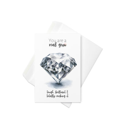 "You are a Gem Card" Watercolor Precious Diamond Printed Card Cards by Nodeform