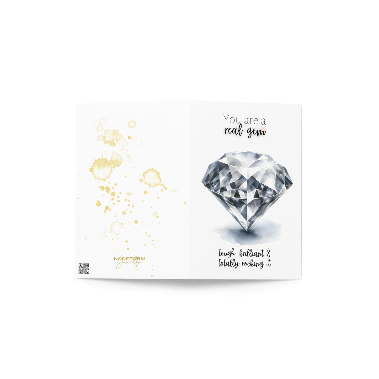 "You are a Gem Card" Watercolor Precious Diamond Printed Card Cards by Nodeform