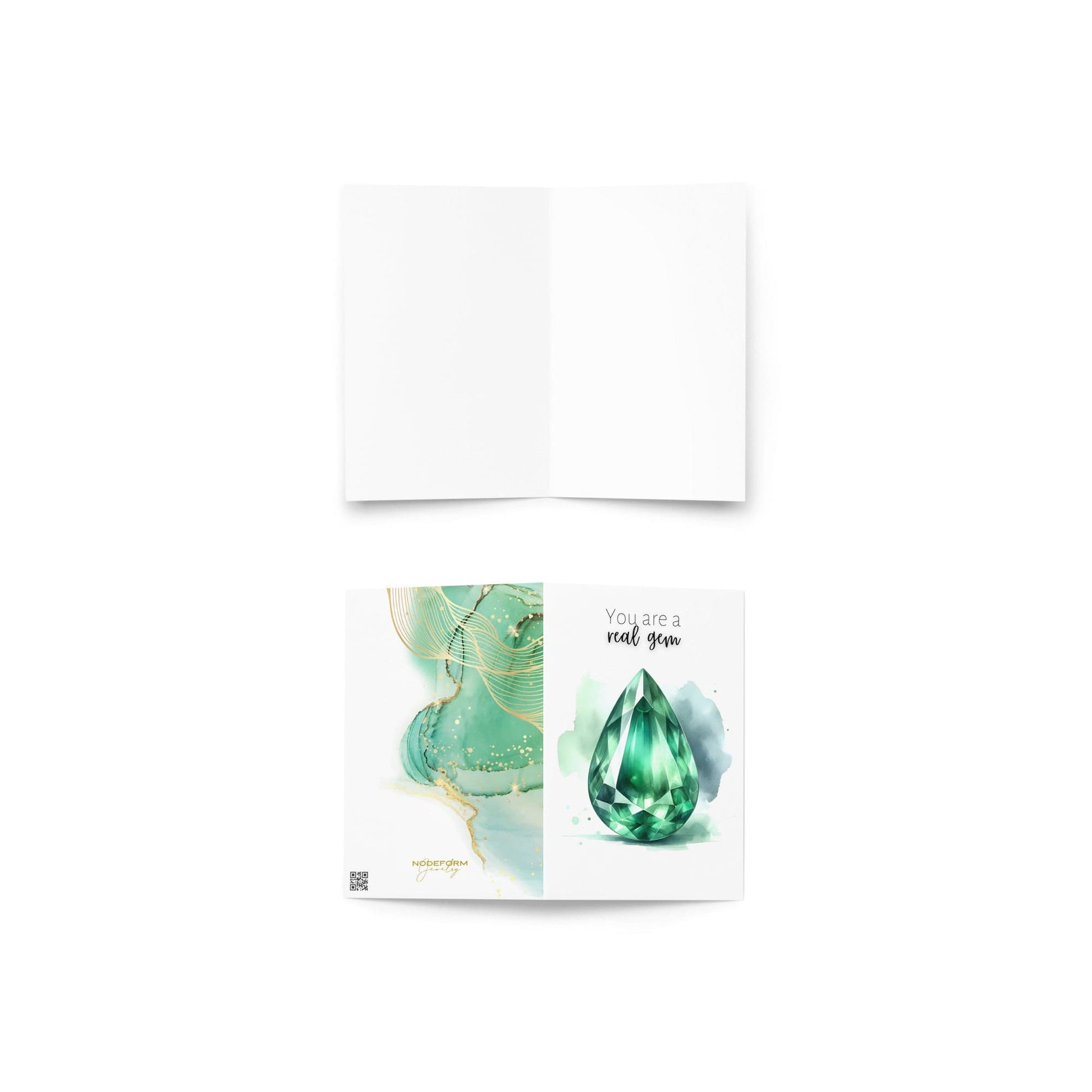 "You are a real Gem" Pear Emerald Greeting Card Cards by Nodeform