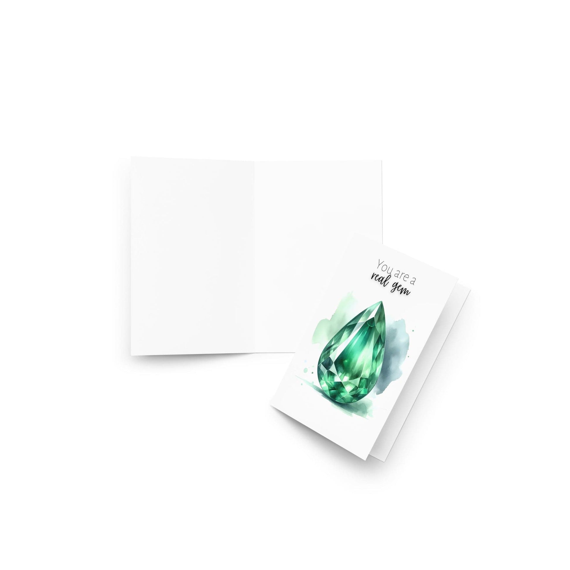 "You are a real Gem" Pear Emerald Greeting Card Cards by Nodeform