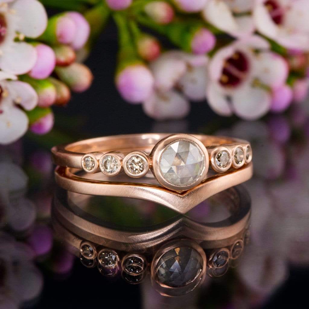 V shaped rose gold on sale ring