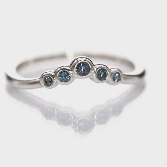 Velda - Graduated Chatham Alexandrite Curved Contoured Sterling Silver ...