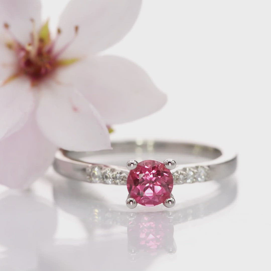 Lab created padparadscha hot sale sapphire ring