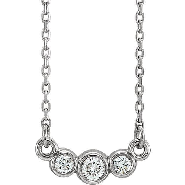 1/8 CTW Diamond Graduated Round Bezel Pendant Necklace Platinum / Genuine Diamonds H+/I1 Necklace / Pendant by Nodeform
