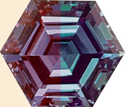 Hexagon Cut Lab Created Alexandrite Gemstone Loose Gemstone by Nodeform