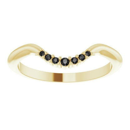 Celine Band - C-Shape Contoured Accented Diamond, or Sapphire Shadow Wedding Ring Ring by Nodeform