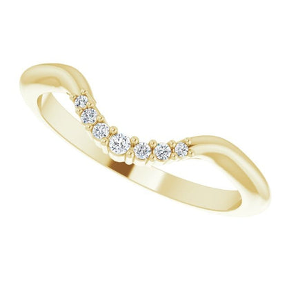 Celine Band - C-Shape Contoured Accented Diamond, or Sapphire Shadow Wedding Ring Ring by Nodeform