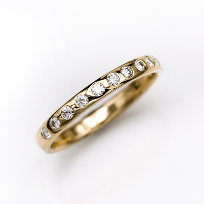 Narrow 12 Moissanite Flush Set Wedding Ring Ring by Nodeform