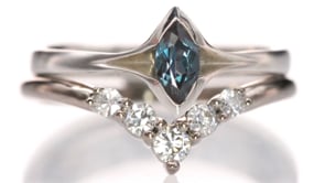 Chatham Marquise Alexandrite Semi-Bezel Solitaire Engagement Ring